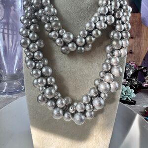 Vintage Silver Beaded Necklace